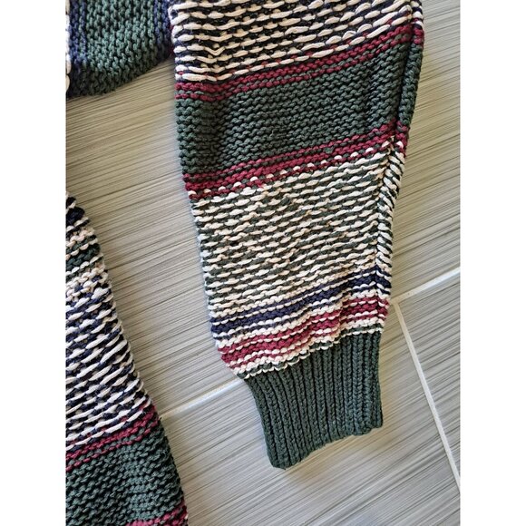 Vintage Stone Haven Classic Wear Striped Heavy 3D Knit Sweater L Grunge Men's - Picture 7 of 11